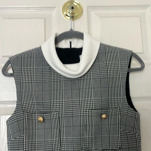 SELF-PORTRAIT Check-Print Sleeveless Stretch-Woven Minidress US 12 - Picture 9 of 16